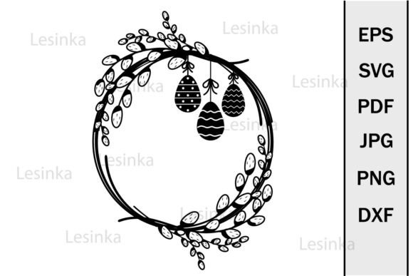 Download Festive Easter Egg Garland Frame Svg - Land Collection