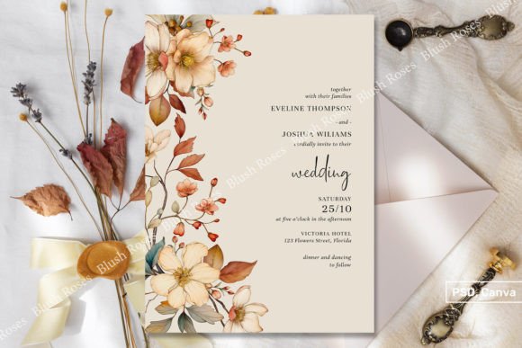 Download Boho Wildflower Terracotta Floral Invite - Premium Resources