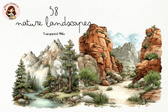Download Watercolor Nature Landscapes PNG Clipart - Land Collection
