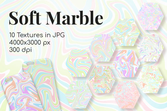 Download Soft Marble Rainbow 10 Digital Textures - Texture Collection