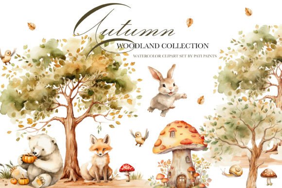Download Autumn Woodland Animals Clipart Set - Land Collection