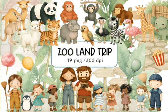 Download Zoo Land Trip Clipart - Kids Zoo Clipart - Land Collection