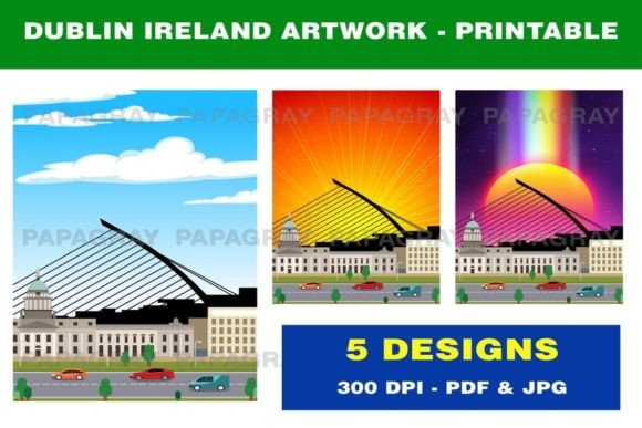 Download Dublin Ireland Skyline Printable Artwork - Land Collection