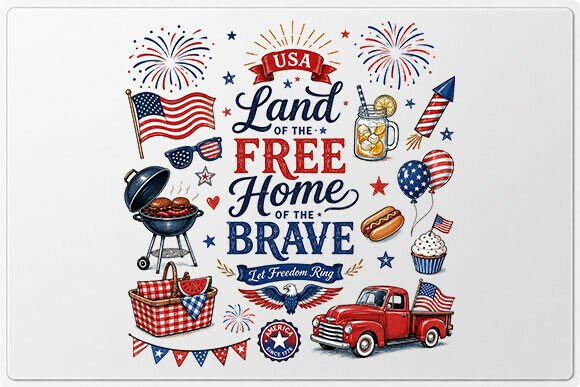Download Patriotic USA Land of the Free PNG - Land Collection