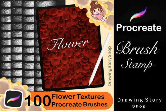 Download 100 Procreate Flower Textures Brushes - Texture Collection