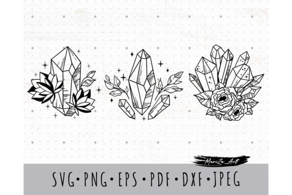 Download Witchy Celestial Floral Crystals SVG PNG - Celestial Collection