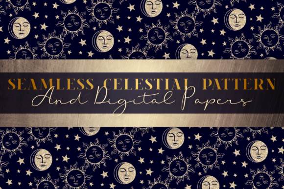 Download Celestial Pattern Sun &amp; Moon Background - Celestial Collection