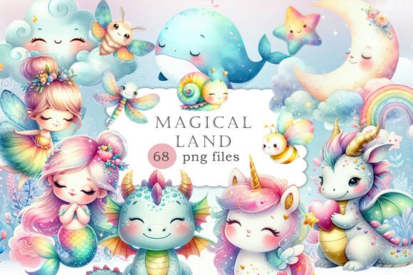 Download Watercolour Magical Land Cute Animals - Land Collection